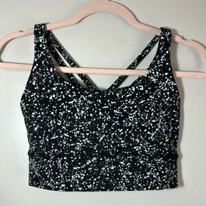 Lululemon Energy Bra Sz:8 Mini Splatter White Black NWOT